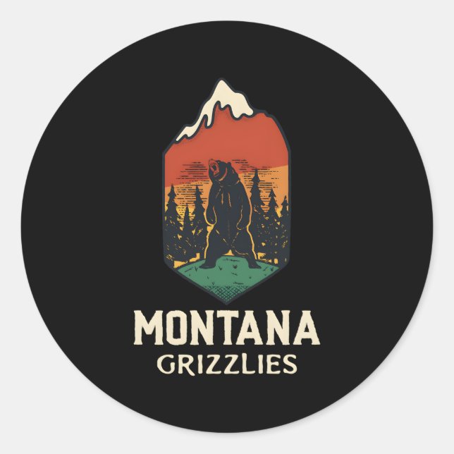 Montana Grizzlies Runder Aufkleber (Vorderseite)