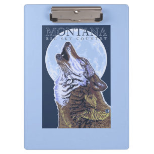Montana -- Großer Himmel CountryHowling Wolf Klemmbrett