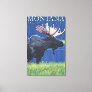 Montana -- Großer Himmel CountryMoose im Leinwanddruck