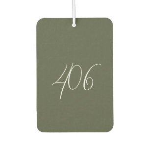 Montana Grün mit Weißraum Code Air Freshener Autolufterfrischer