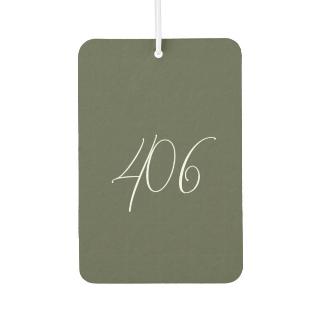 Montana Grün mit Weißraum Code Air Freshener Autolufterfrischer (Vorderseite)