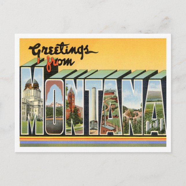 Montana Gruß von US-Staaten Postkarte (Vorderseite)