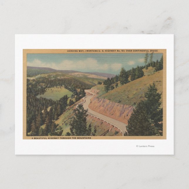 Montana - Harding Way (Hwy No. 10) Postkarte (Vorderseite)
