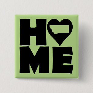 Montana Home Heart State Button Badge Pin