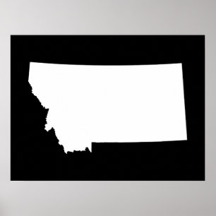 Montana in Weiß und Schwarz Poster