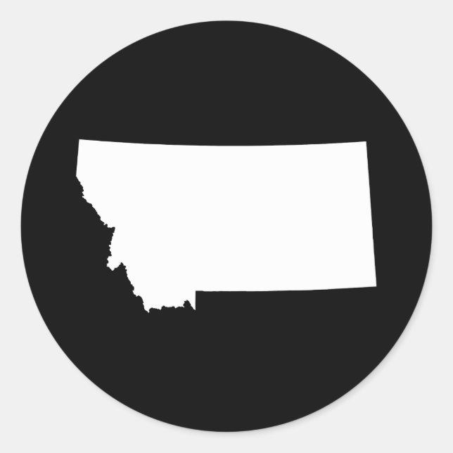 Montana in Weiß und Schwarz Runder Aufkleber (Vorderseite)