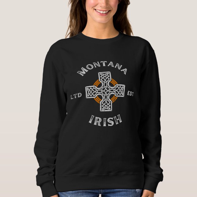 MONTANA Irish American Cross Badge Sweatshirt (Vorderseite)