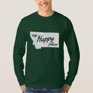 Montana ist mein glücklicher weißer u. schwarzer T-Shirt