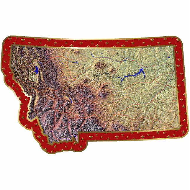 Montana-Karten-Weihnachtsverzierung Fotoskulptur Ornament (Vorne)