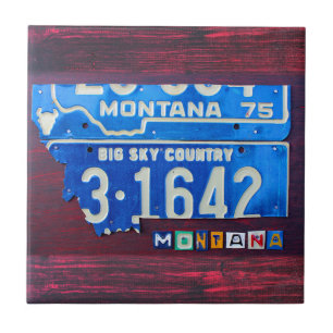 Montana-Kennzeichen-Karte Keramikfliese