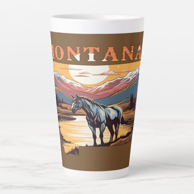 Montana Kontur Wilde Pferde Milchtasse (Vorderseite)