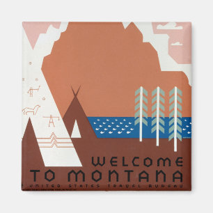 Montana Landschaft Kunst Vintage Fotos Alte Ästhet Magnet
