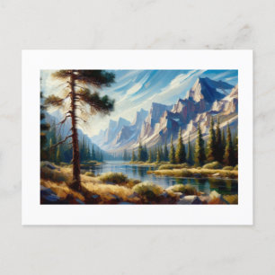 Montana Landschaft mit Felsgebirgen, Postkarte