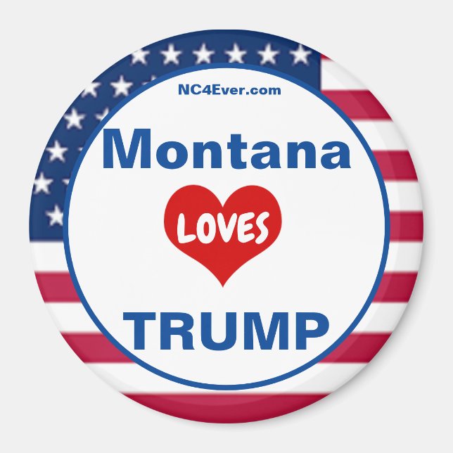 Montana LIEBEN TRUMP Patriotischer Kühlschrank Magnet (Vorne)
