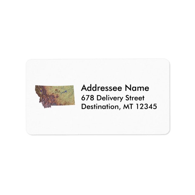 Montana Map Address Label Adressaufkleber (Vorne)
