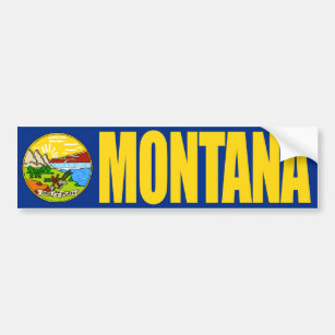 Montana mit Staatsflagge Autoaufkleber