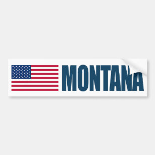 Montana mit US-Flagge Autoaufkleber