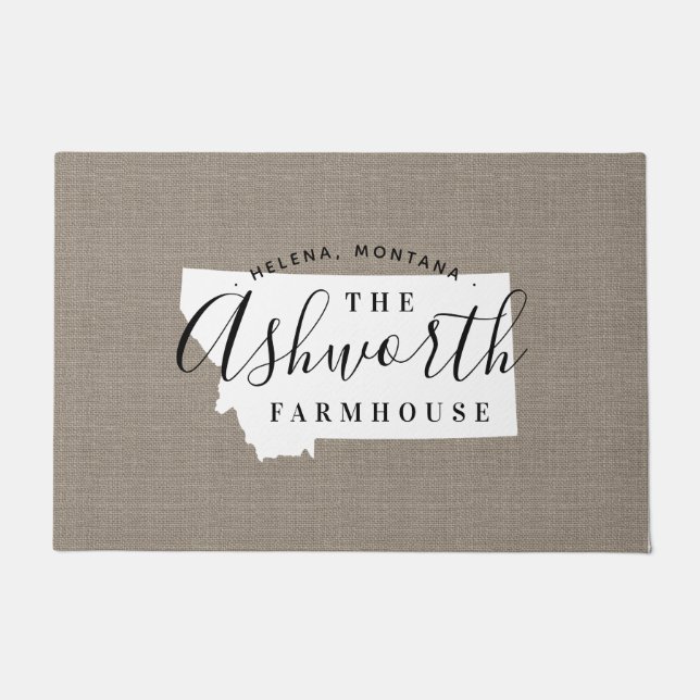 Montana Monogram Staat Doormat Fußmatte (Vorderseite)
