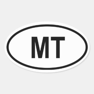 Montana ‚MT‘ Ovaler Aufkleber
