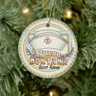 Montana Nurse Keramik Ornament