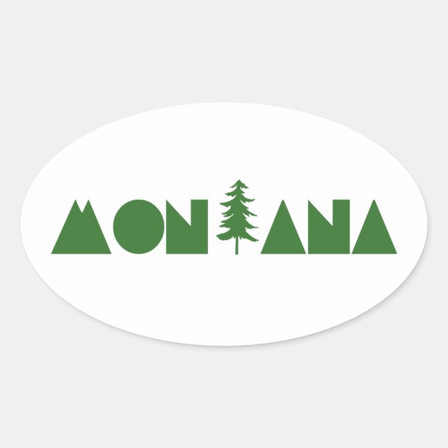 Montana Ovaler Aufkleber (Vorderseite)