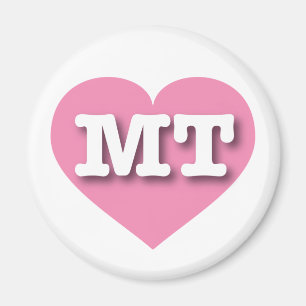 Montana Pink Heart - I Liebe MT Magnet