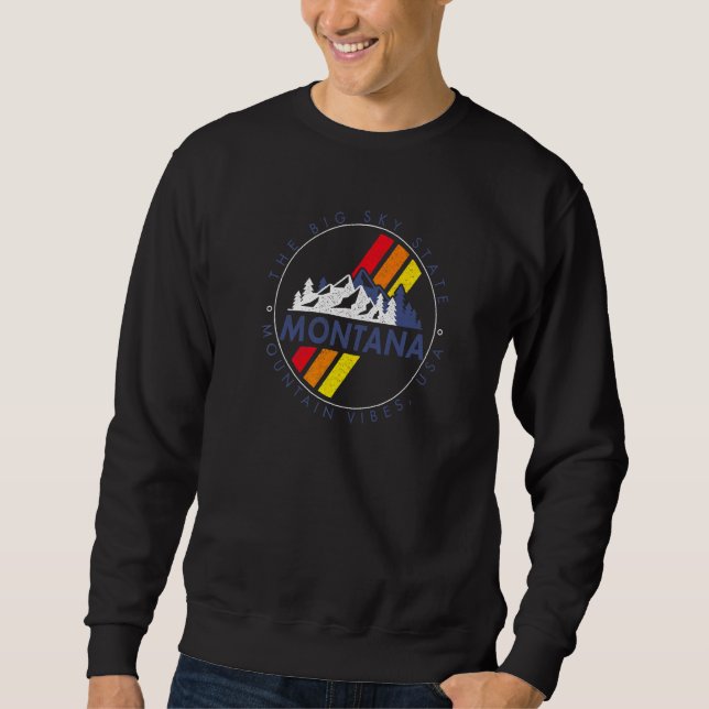 Montana Retro Vintag im Freien Berg Grafik Sweatshirt (Vorderseite)