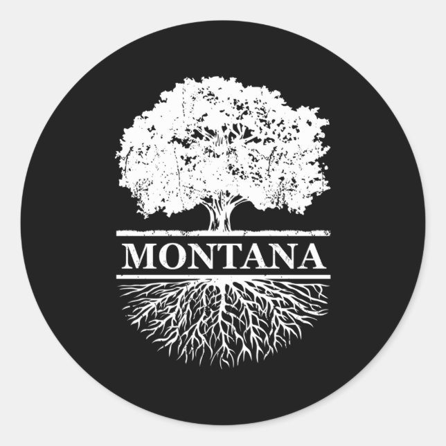 Montana Roots Outdoor Runder Aufkleber (Vorderseite)