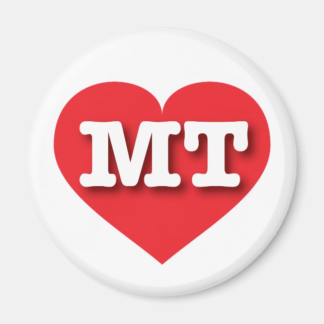 Montana Rotes Herz - I Liebe MT Magnet (Vorne)