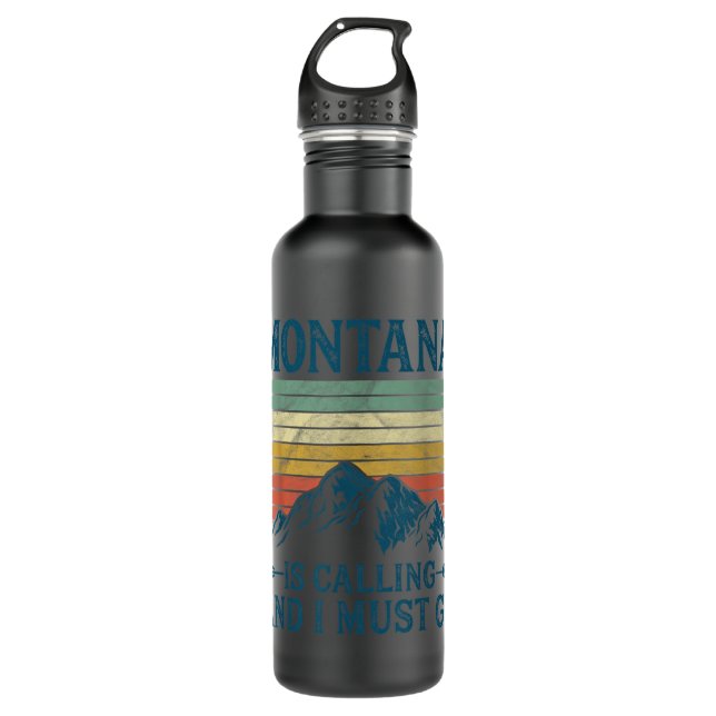 Montana ruft und ich muss gehen edelstahlflasche (Vorderseite)