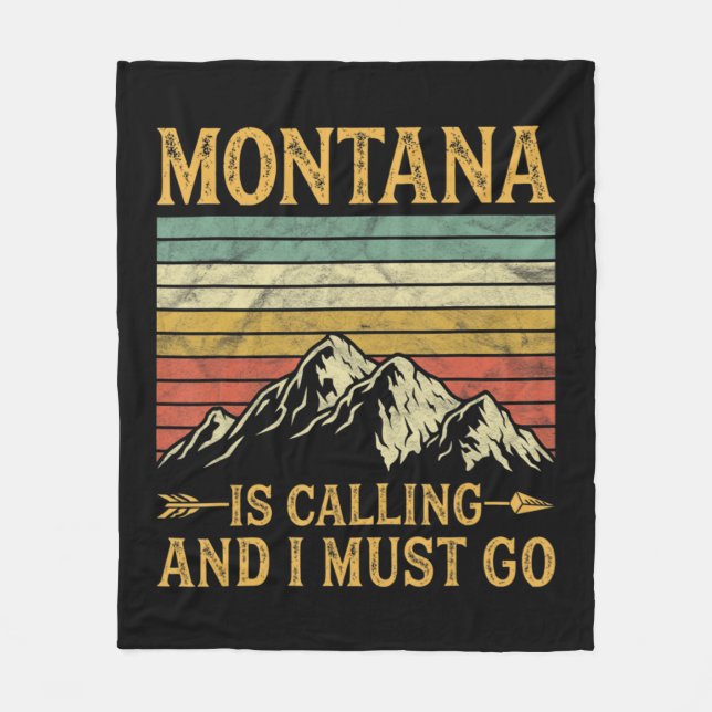 Montana ruft und ich muss gehen fleecedecke (Vorderseite)