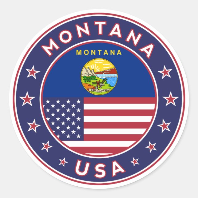 Montana Runder Aufkleber (Vorderseite)