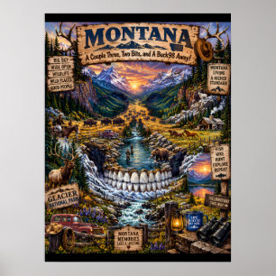 Montana-Schädel-Kunstprint State of Mind Poster