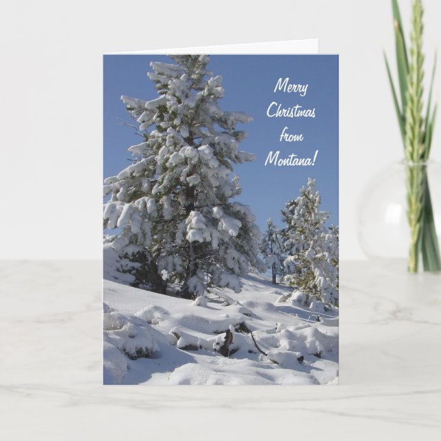 Montana Snow Weihnachtskarte Feiertagskarte (Vorderseite)