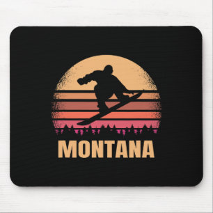 Montana Snowboarden Vintag Snow Boarder Retro 70 Mousepad