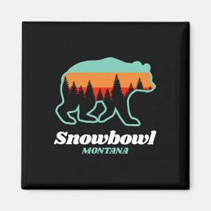 Montana Snowbowl Skifahren Snowboardfahren Bär  Magnet