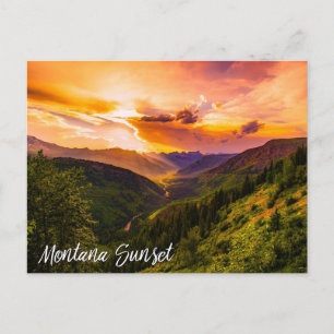 Montana-Sonnenuntergang über Bergen River Valley Postkarte