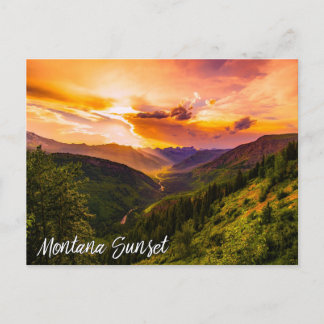 Montana-Sonnenuntergang über Bergen River Valley Postkarte