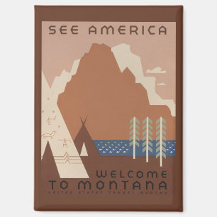 Montana Staat: Berge, Stämme, Big Sky Country Magnet