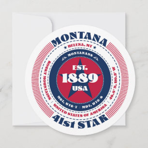 Montana Staat Circular Typografy Flat Card