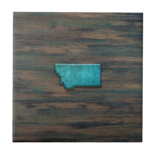 Montana Staat Form Aquamarin Fliese