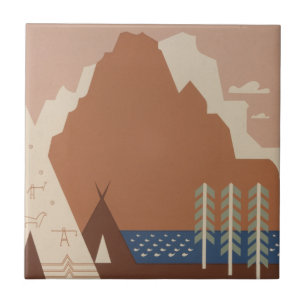 Montana Staat: Indianerstämme, Berge, Prärie Fliese