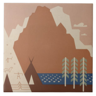 Montana Staat: Indianerstämme, Berge, Prärie Fliese