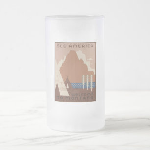 Montana Staat: Indianerstämme, Berge, Prärie Mattglas Bierglas