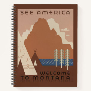Montana Staat: Indianerstämme, Berge, Prärie Notizbuch