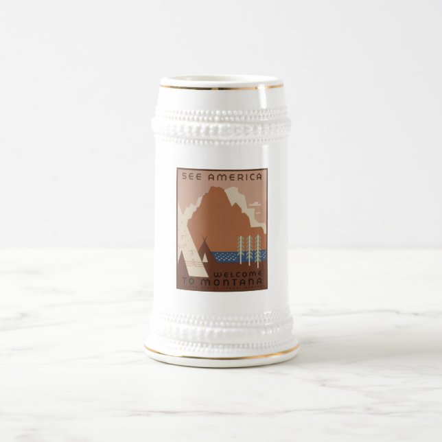 Montana Staat: Indische Stämme, Berge, Prärie Bierglas (Mittel)
