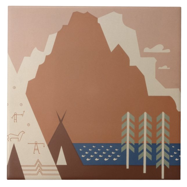 Montana Staat: Indische Stämme, Berge, Prärie Fliese (Vorderseite)