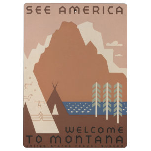 Montana Staat: Indische Stämme, Berge, Prärie Klemmbrett