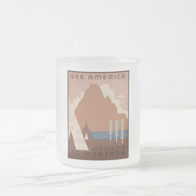 Montana Staat: Indische Stämme, Berge, Prärie Mattglastasse (Mittel)