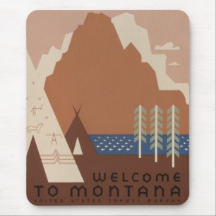 Montana Staat: Indische Stämme, Berge, Prärie Mousepad